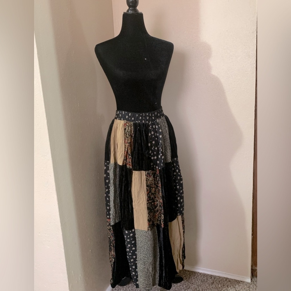 Vintage patchwork maxi skirt